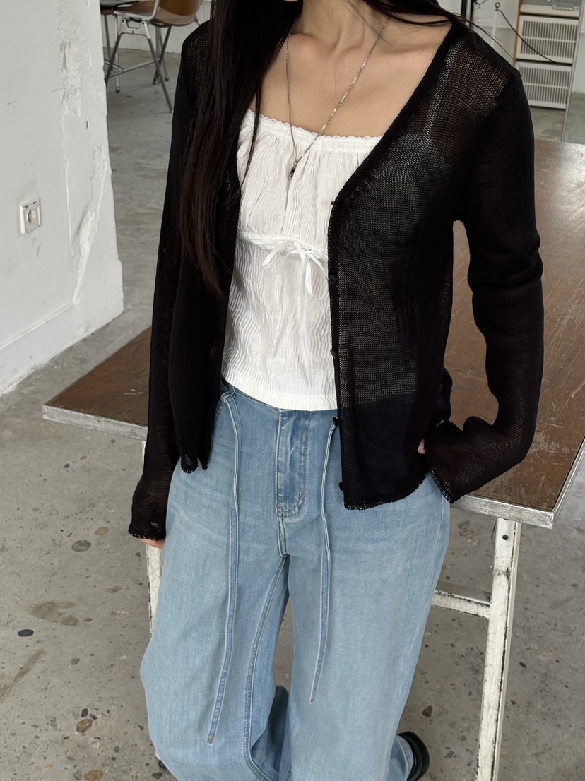 Verbena韓國直郵女裝新款人氣26春夏熱賣職業針織衫亞麻開衫Verbena針織衫