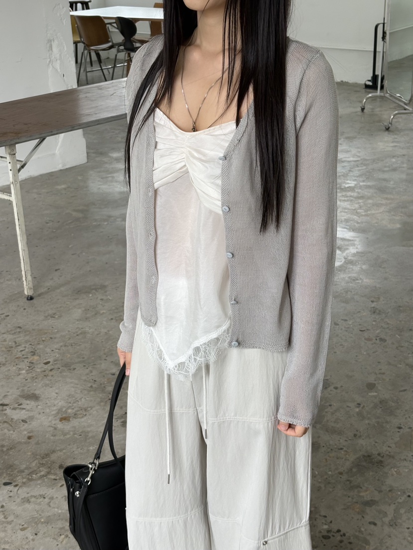 Verbena韓國直郵女裝新款人氣26春夏熱賣職業針織衫亞麻開衫Verbena針織衫