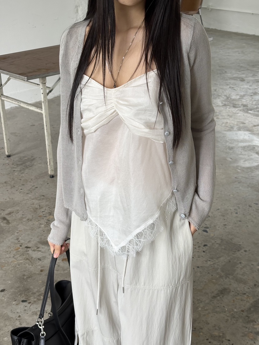 Verbena韓國直郵女裝新款人氣26春夏熱賣職業針織衫亞麻開衫Verbena針織衫