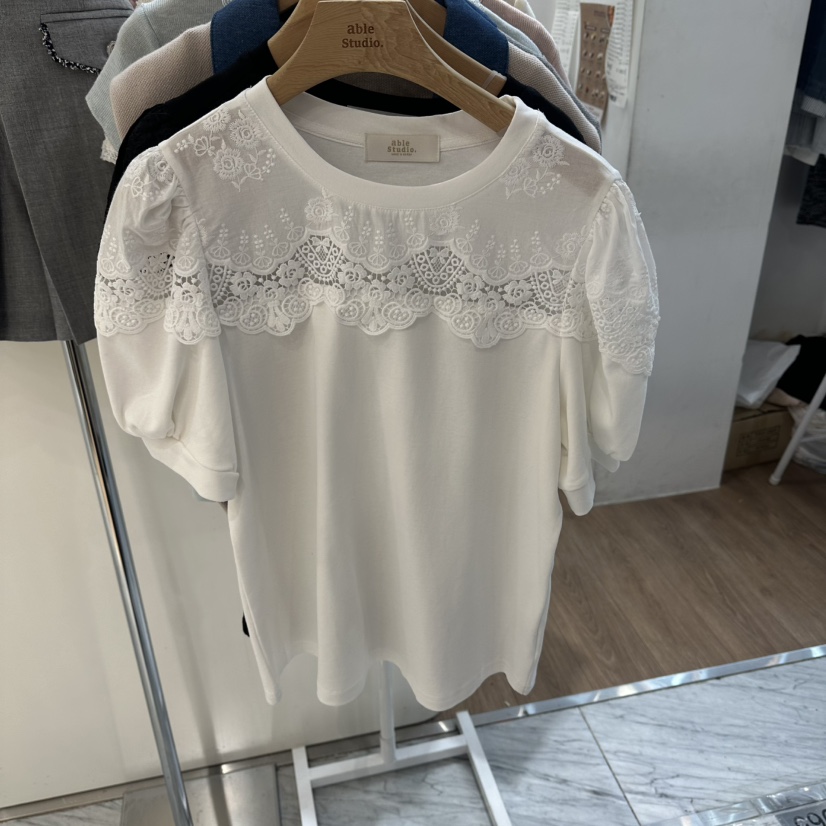 ABLESTUDIO韓國直郵實拍女裝新品推薦休閑熱賣26春夏人氣T恤ABLESTUDIOT恤圖色1