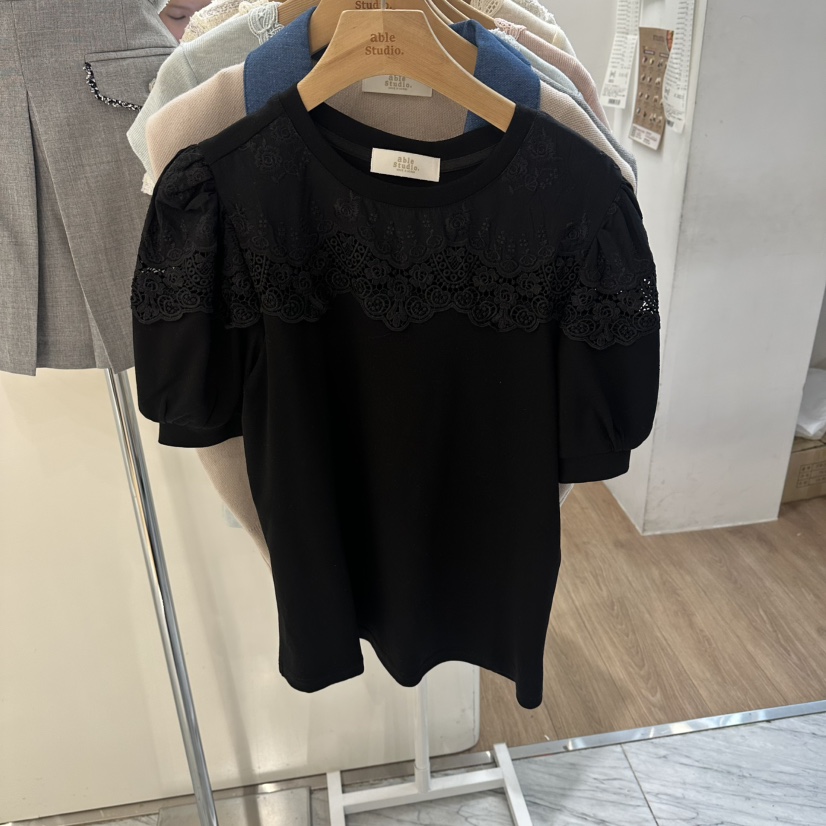 ABLESTUDIO韓國直郵實拍女裝新品推薦休閑熱賣26春夏人氣T恤ABLESTUDIOT恤圖色2