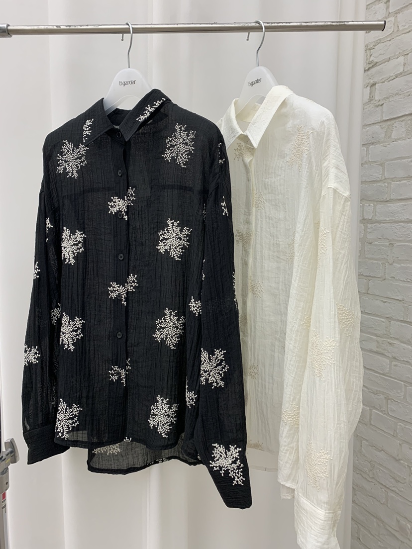 B_GARDER韓國東大門直郵女士新品推薦職業襯衫蕾絲衫刺繡B.GARDER襯衫/蕾絲衫