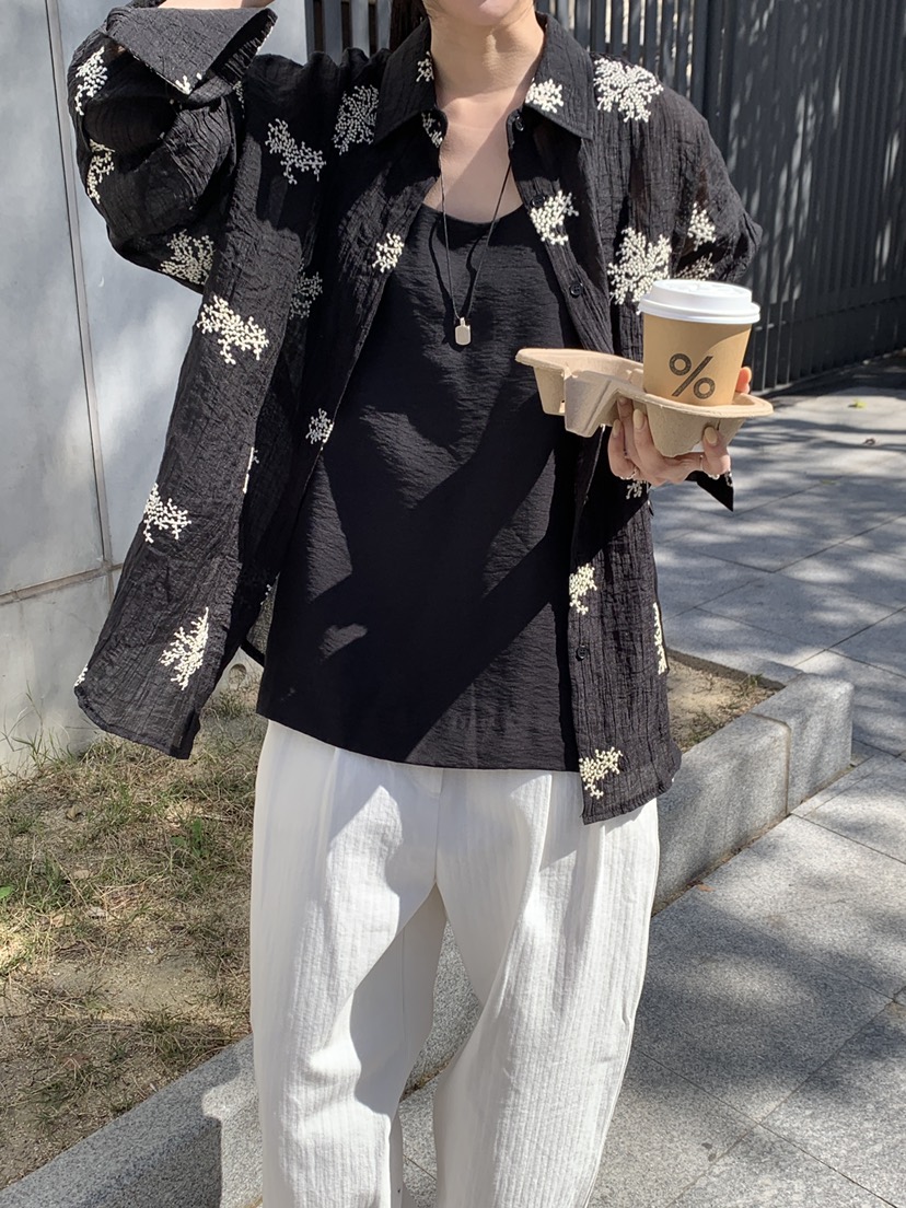 B_GARDER韓國東大門直郵女士新品推薦職業襯衫蕾絲衫刺繡B.GARDER襯衫/蕾絲衫