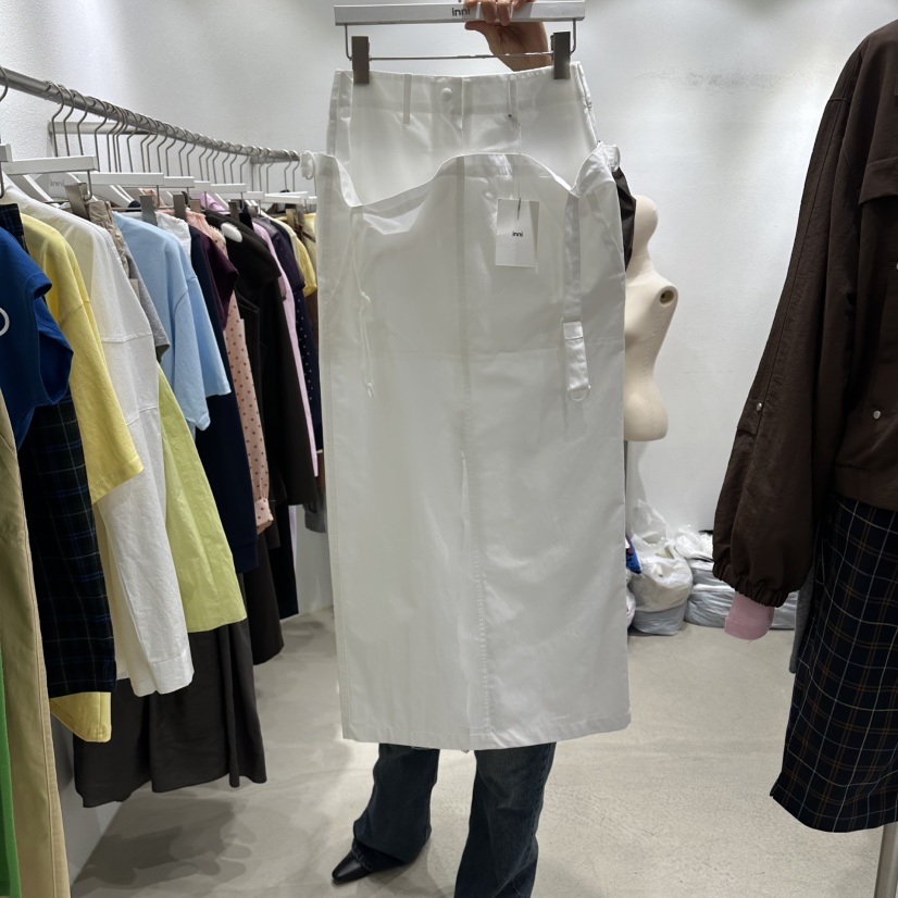 INNI韓國東大門代購女士新品休閑熱賣26春夏職業長裙系帶inni長裙圖色1