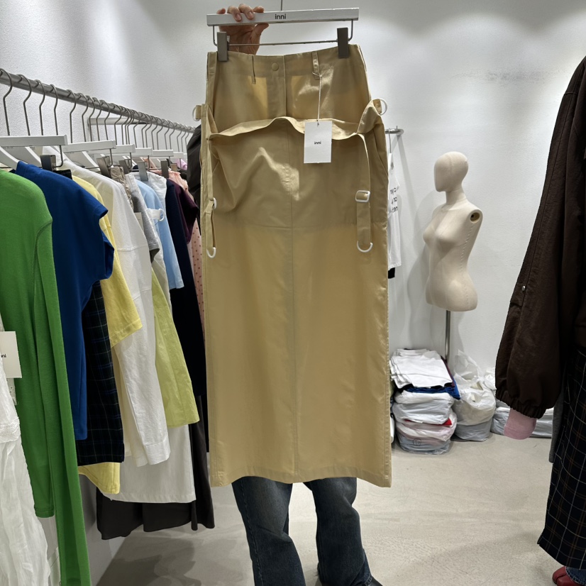 INNI韓國東大門代購女士新品休閑熱賣26春夏職業長裙系帶inni長裙圖色2