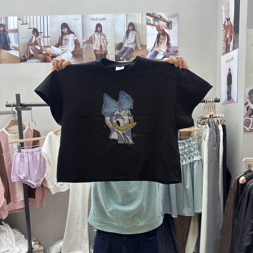 STICK WITH韓國東大門直郵女裝新款休閑時尚26春夏熱賣T恤STICK WITHT恤圖色3