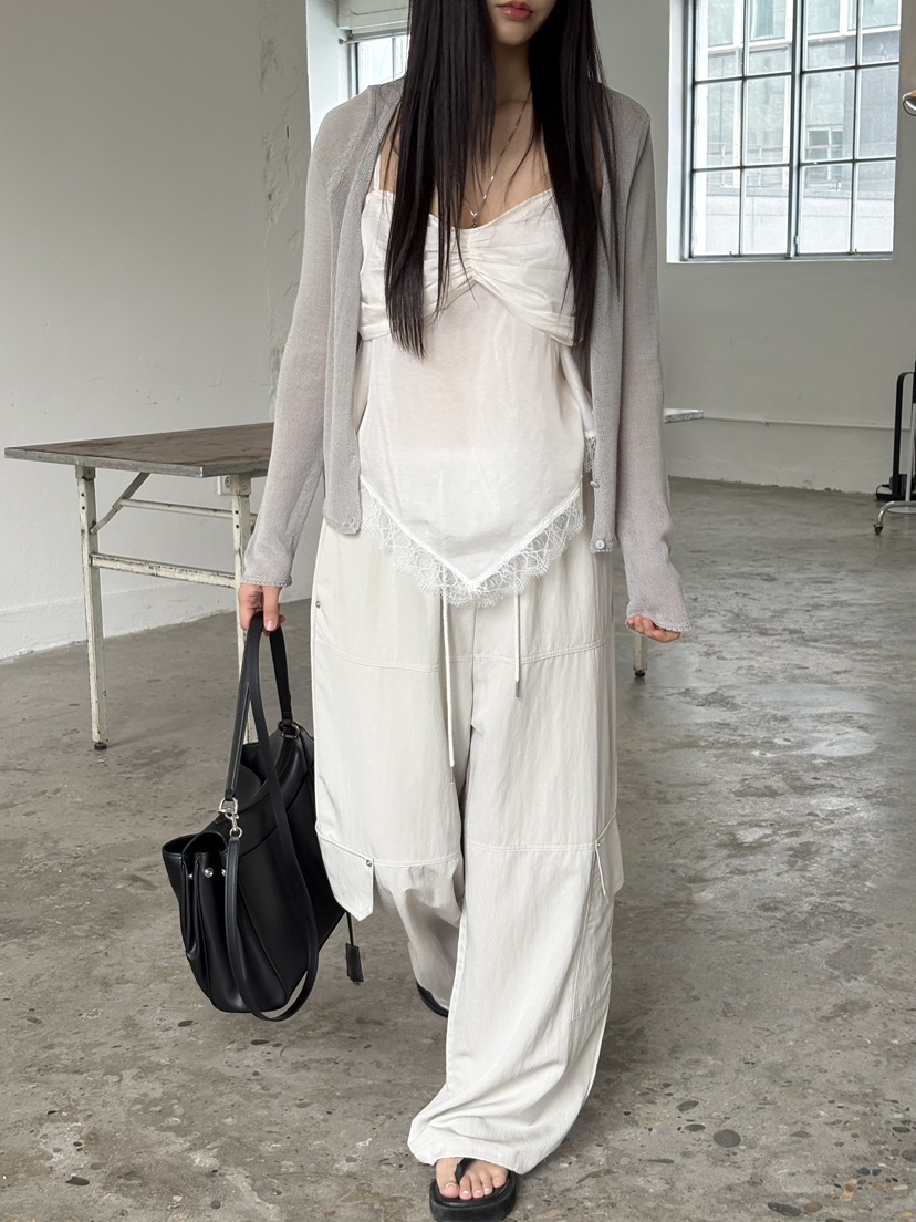 Verbena韓國代購女士新款時尚休閑推薦熱賣休閑褲工裝褲撞色Verbena休閑褲