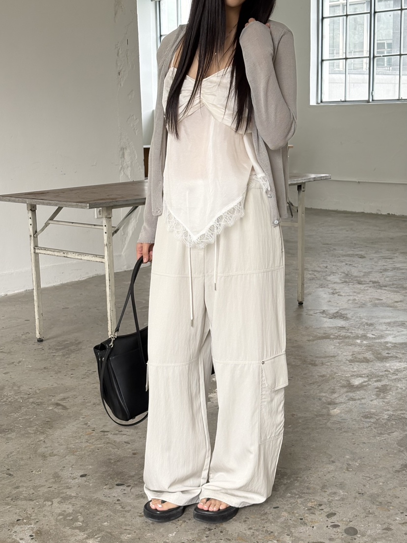 Verbena韓國代購女士新款時尚休閑推薦熱賣休閑褲工裝褲撞色Verbena休閑褲