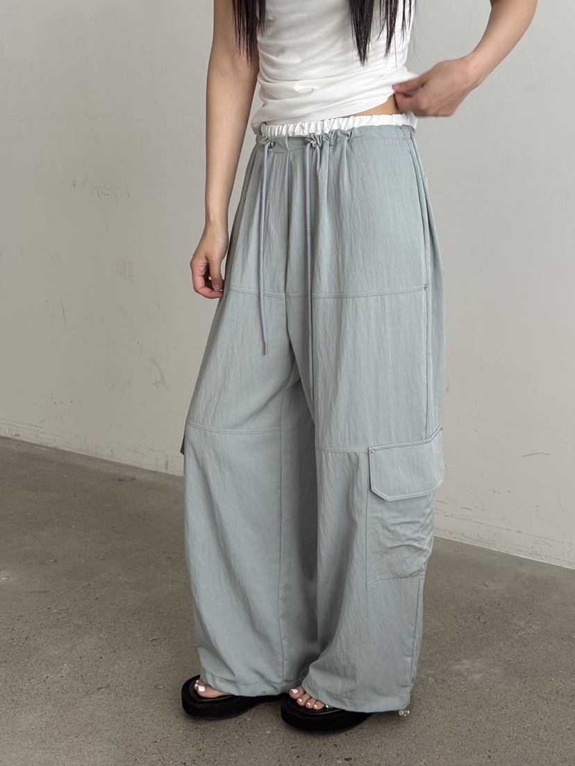 Verbena韓國代購女士新款時尚休閑推薦熱賣休閑褲工裝褲撞色Verbena休閑褲