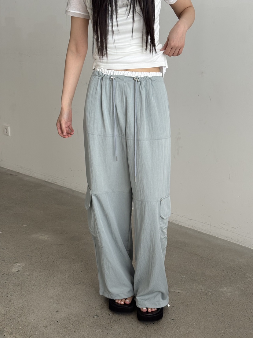 Verbena韓國代購女士新款時尚休閑推薦熱賣休閑褲工裝褲撞色Verbena休閑褲