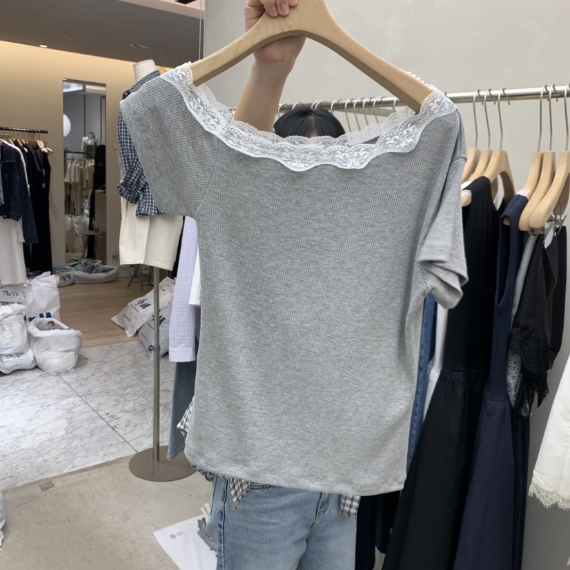 MURR韓國東大門直郵女裝新品人氣時尚26春夏T恤不對稱修身MURRT恤