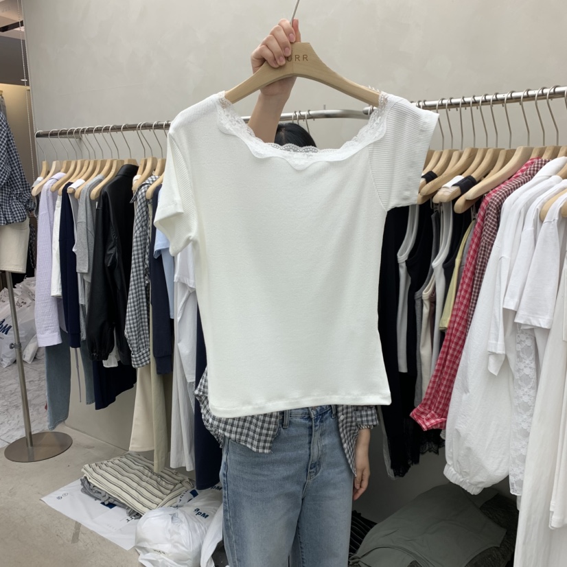 MURR韓國東大門直郵女裝新品人氣時尚26春夏T恤不對稱修身MURRT恤圖色2