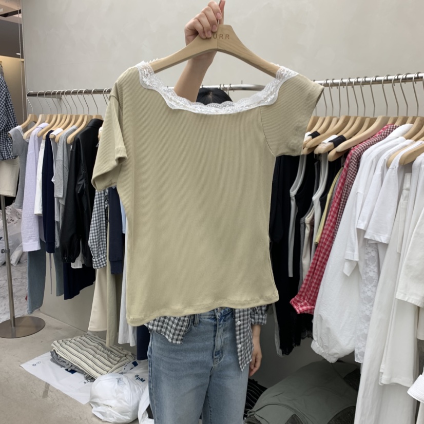 MURR韓國東大門直郵女裝新品人氣時尚26春夏T恤不對稱修身MURRT恤圖色3