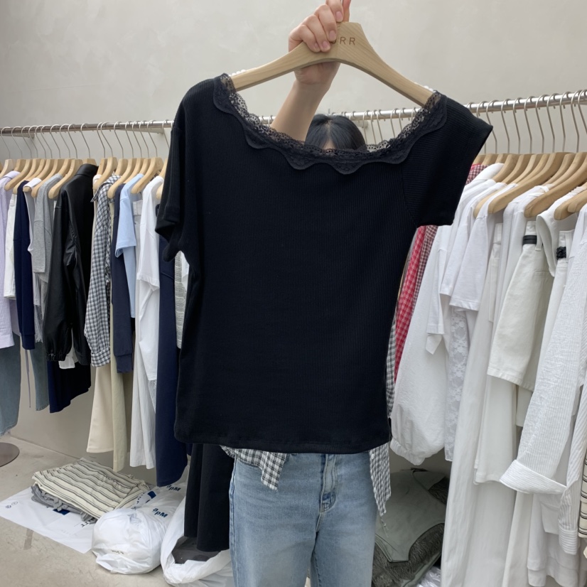 MURR韓國東大門直郵女裝新品人氣時尚26春夏T恤不對稱修身MURRT恤圖色4