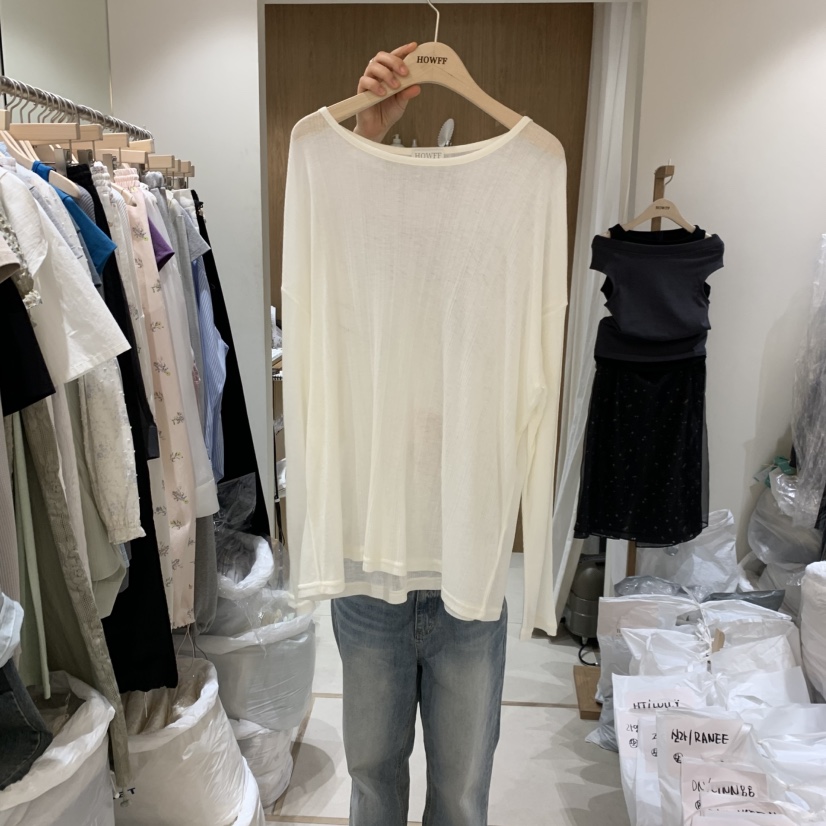 HOWFF韓國直郵女士新品人氣推薦熱賣職業時尚休閑長袖T恤HOWFF長袖T恤圖色1