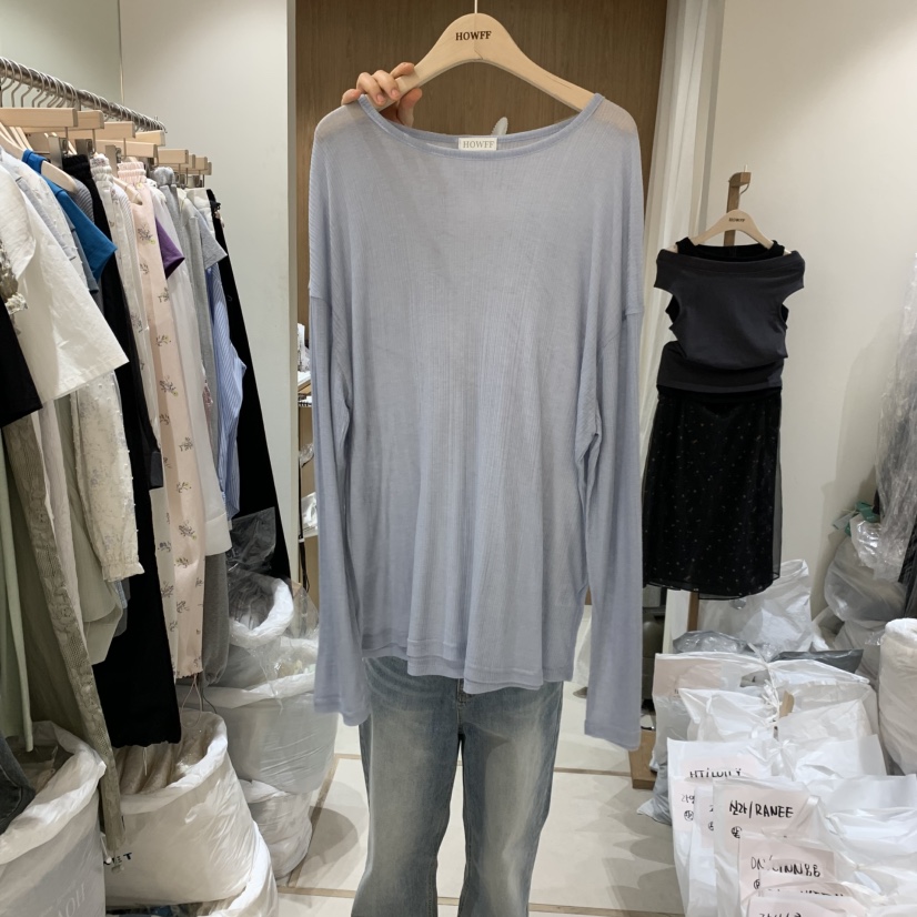 HOWFF韓國直郵女士新品人氣推薦熱賣職業時尚休閑長袖T恤HOWFF長袖T恤圖色3