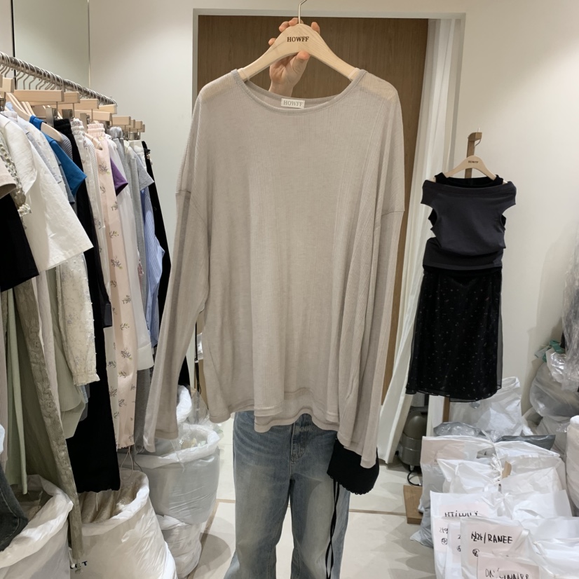 HOWFF韓國直郵女士新品人氣推薦熱賣職業時尚休閑長袖T恤HOWFF長袖T恤圖色4