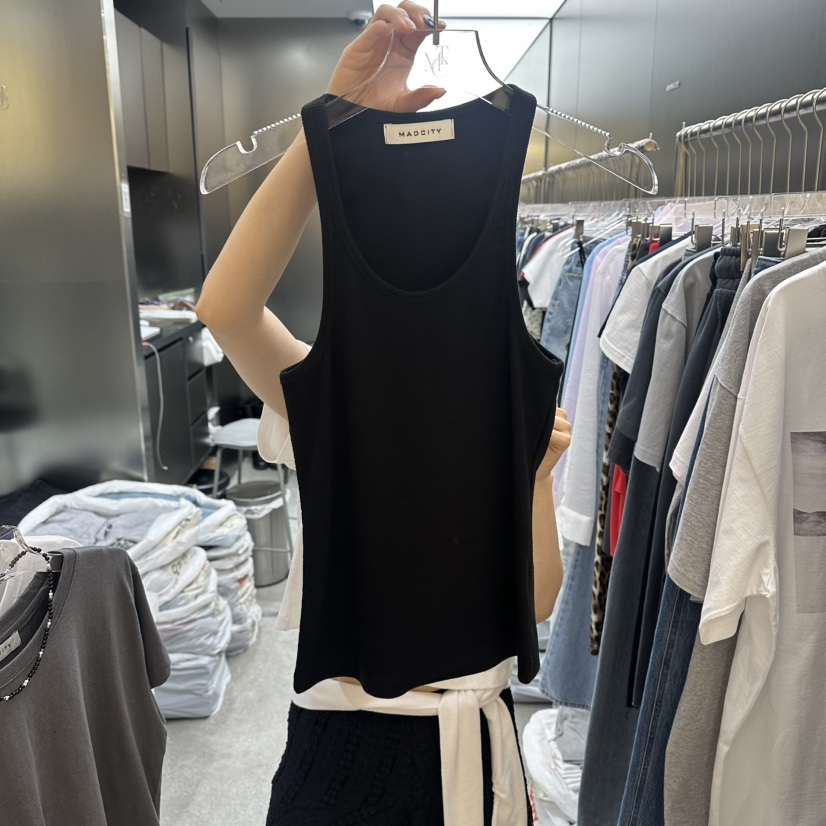 MADCITY/SAGAFURS韓國直郵女士新品熱賣人氣職業吊帶背心MADCITY/SAGAFURS吊帶/背心圖色3黑色
