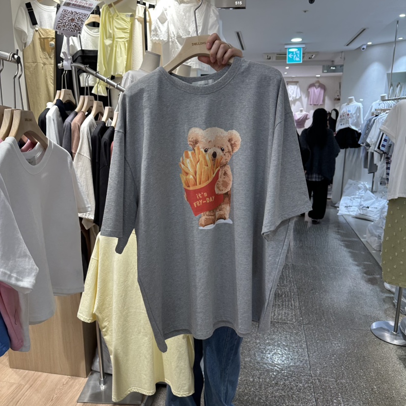 DELLING韓國直郵實拍女裝新款時尚熱賣休閑人氣職業26春夏T恤DELLINGT恤圖色3