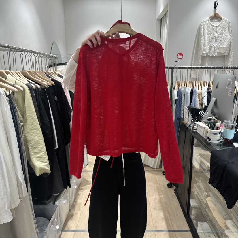 DDAY韓國東大門直郵女裝新款休閑26春夏推薦針織衫含脖帶DDAY針織衫