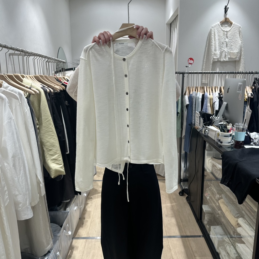 DDAY韓國東大門直郵女裝新款休閑26春夏推薦針織衫含脖帶DDAY針織衫圖色1