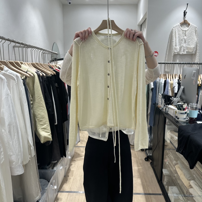 DDAY韓國東大門直郵女裝新款休閑26春夏推薦針織衫含脖帶DDAY針織衫圖色3