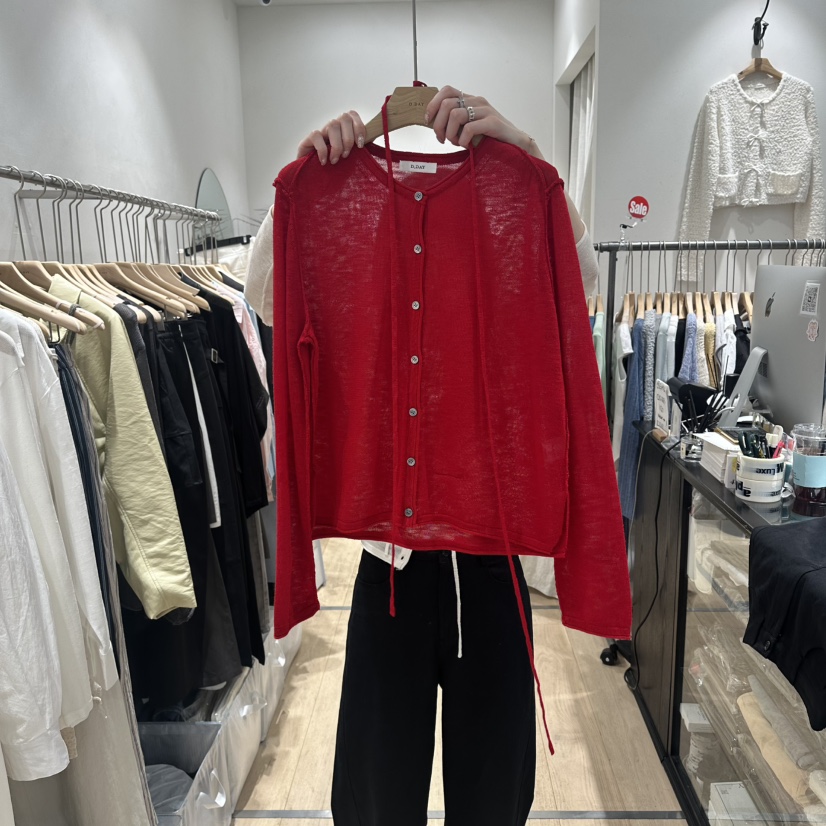 DDAY韓國東大門直郵女裝新款休閑26春夏推薦針織衫含脖帶DDAY針織衫圖色4