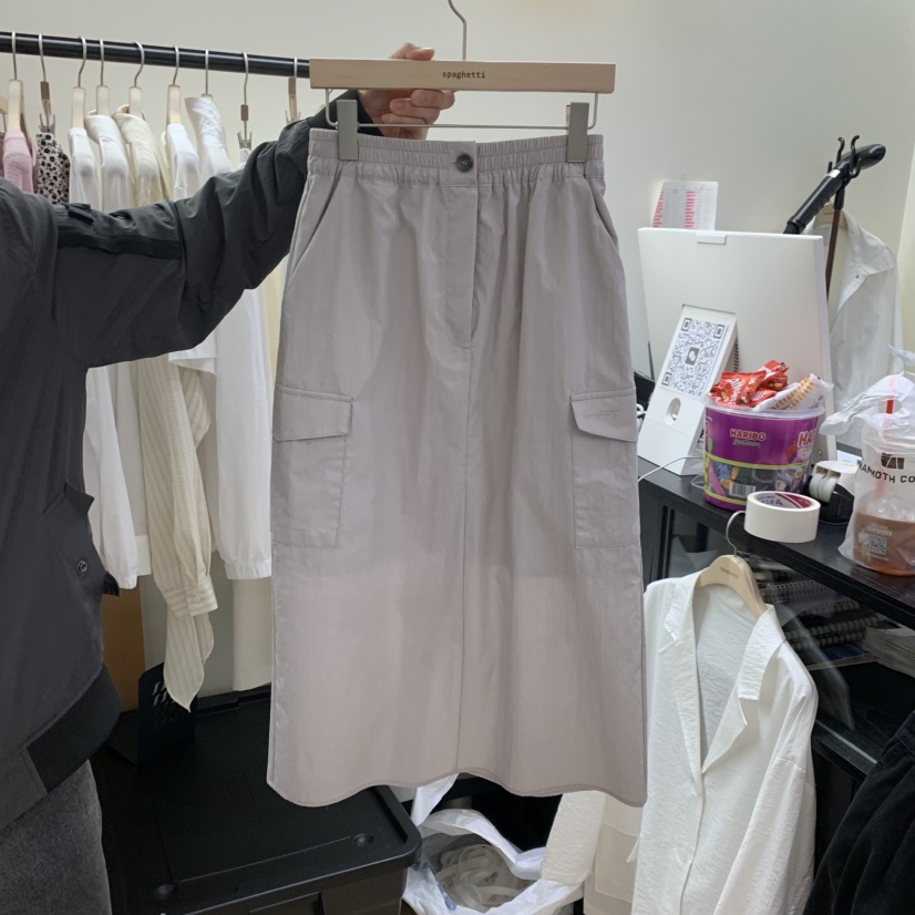 SPAGHETTI韓國東大門直郵女士新款休閑推薦職業時尚長裙刺繡spaghetti長裙圖色3