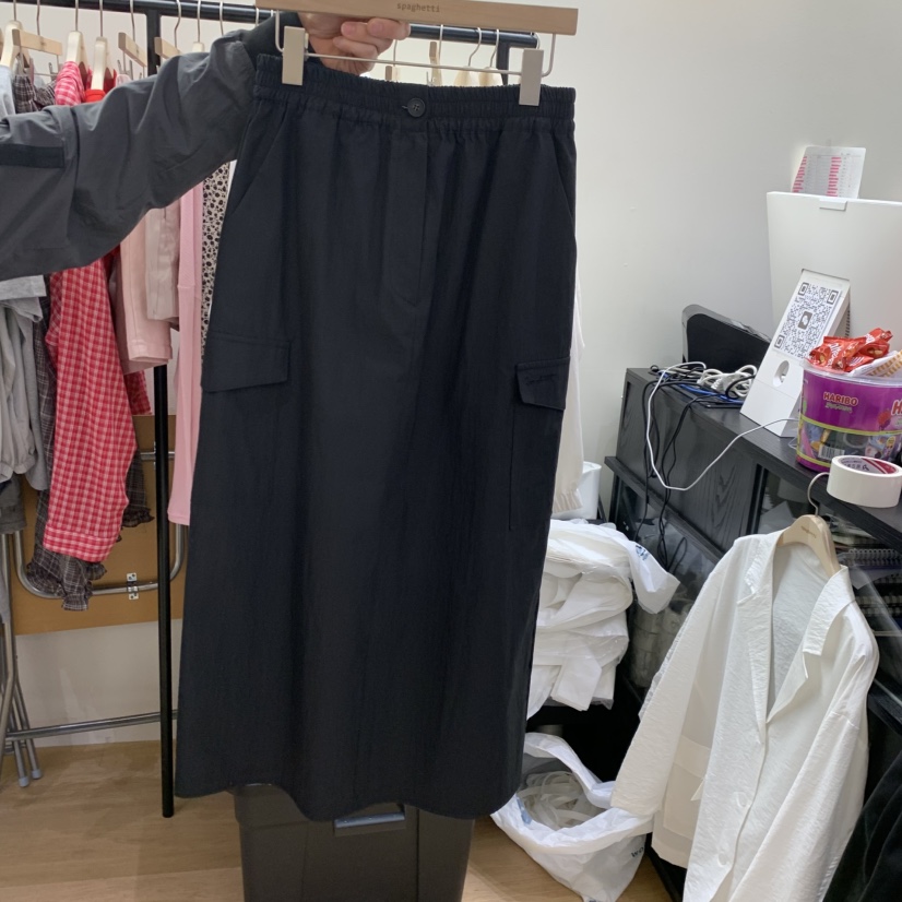 SPAGHETTI韓國東大門直郵女士新款休閑推薦職業時尚長裙刺繡spaghetti長裙圖色4