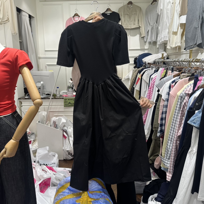 J.RITZY韓國東大門直郵女士新款熱賣人氣休閑連衣裙褶皺J.RITZY連衣裙