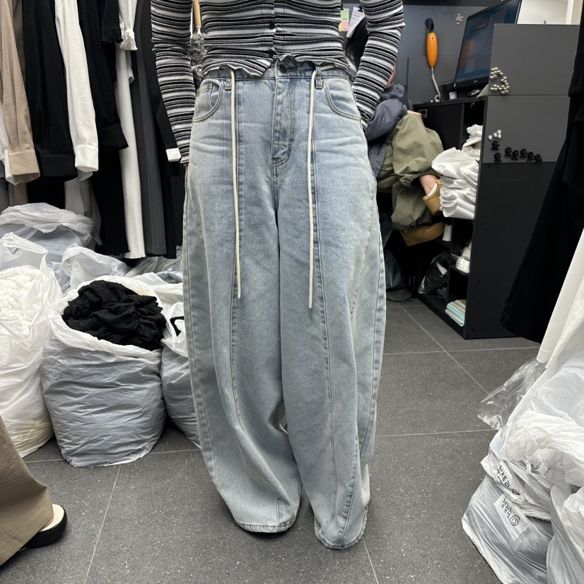 A-DEL韓國直郵實拍女裝新品職業熱賣休閑時尚26春夏牛仔褲A-DEL牛仔褲圖色1