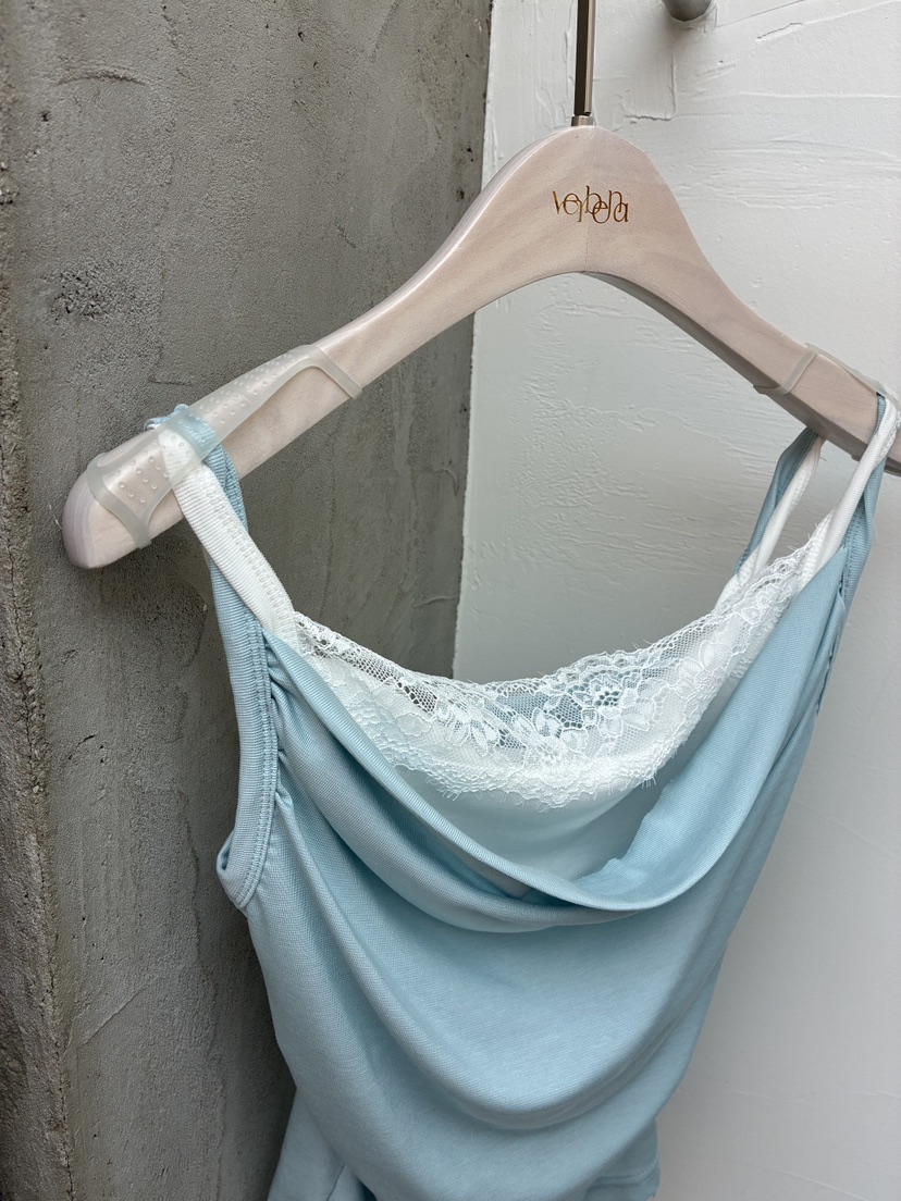 Verbena韓國代購女裝新品推薦時尚熱賣吊帶背心假兩件蕾絲Verbena吊帶/背心