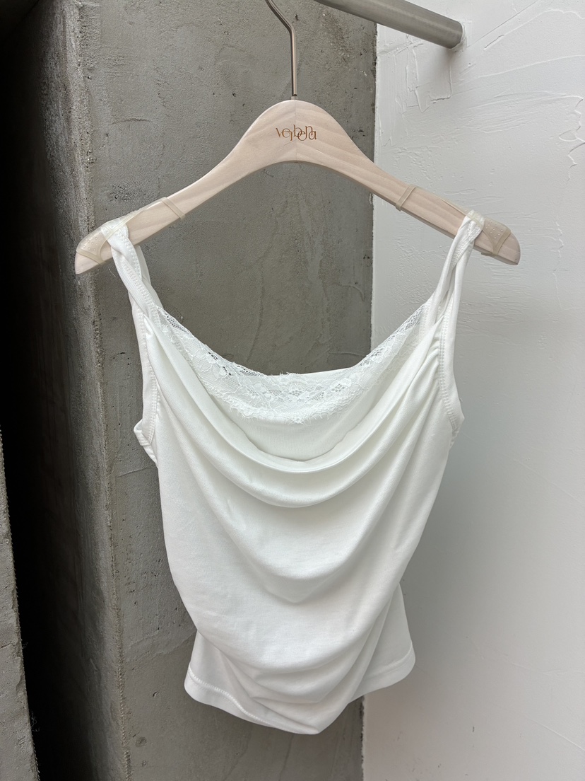 Verbena韓國代購女裝新品推薦時尚熱賣吊帶背心假兩件蕾絲Verbena吊帶/背心圖色2