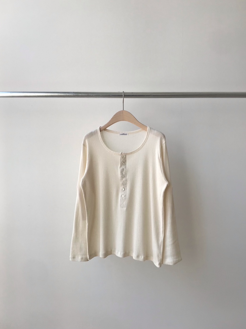 TAFFETA/MURET韓國東大門直郵女裝新款熱賣26春夏長袖T恤紐扣TAFFETA/MURET長袖T恤圖色1