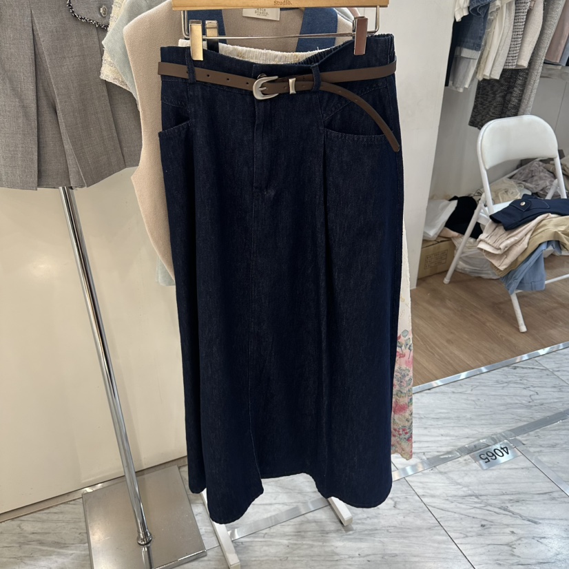 ABLESTUDIO韓國直郵女士新品推薦職業26春夏休閑長裙含腰帶ABLESTUDIO長裙圖色1