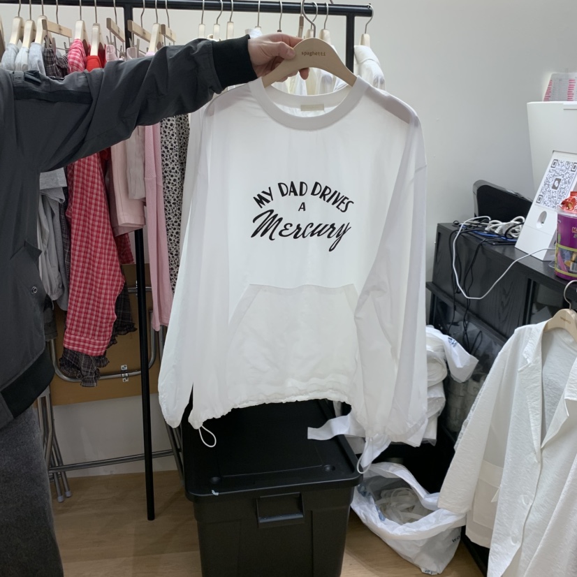 SPAGHETTI韓國直郵女士新款時尚職業休閑熱賣推薦衛衣尼龍spaghetti衛衣圖色1