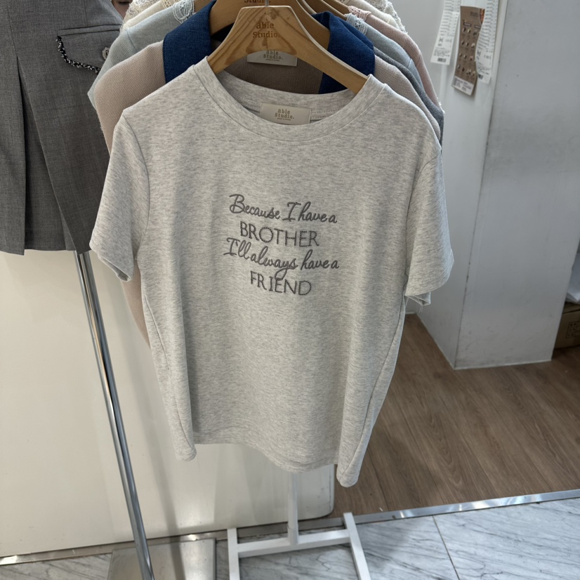 ABLESTUDIO韓國東大門直郵女裝新品時尚休閑人氣職業26春夏T恤ABLESTUDIOT恤圖色3