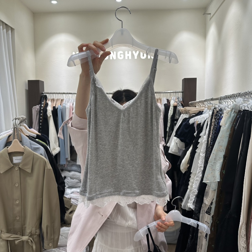 HANSUNGHYUN韓國代購女裝新品熱賣推薦人氣職業吊帶背心蕾絲HANSUNGHYUN吊帶/背心圖色1