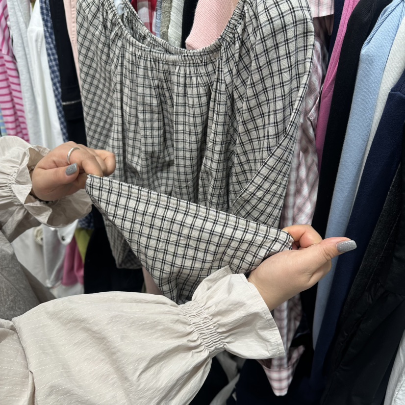 J.RITZY韓國代購女士新品職業休閑26春夏襯衫蕾絲衫格紋J.RITZY襯衫/蕾絲衫