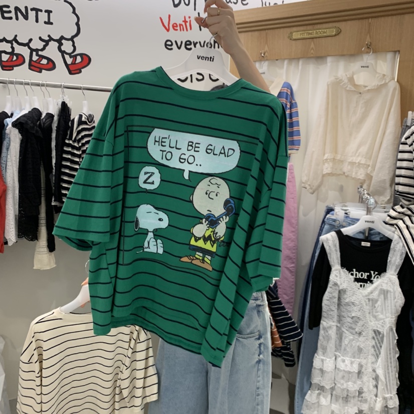 VENTI韓國東大門直郵女士新品職業休閑時尚26春夏人氣T恤VENTIT恤圖色2