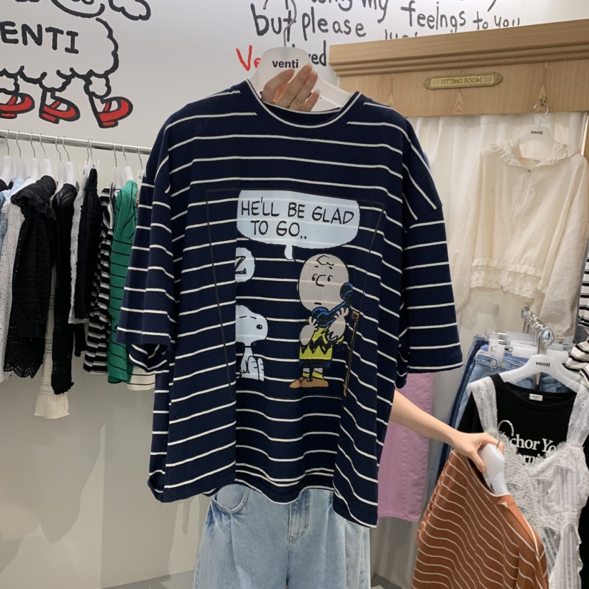 VENTI韓國東大門直郵女士新品職業休閑時尚26春夏人氣T恤VENTIT恤圖色4