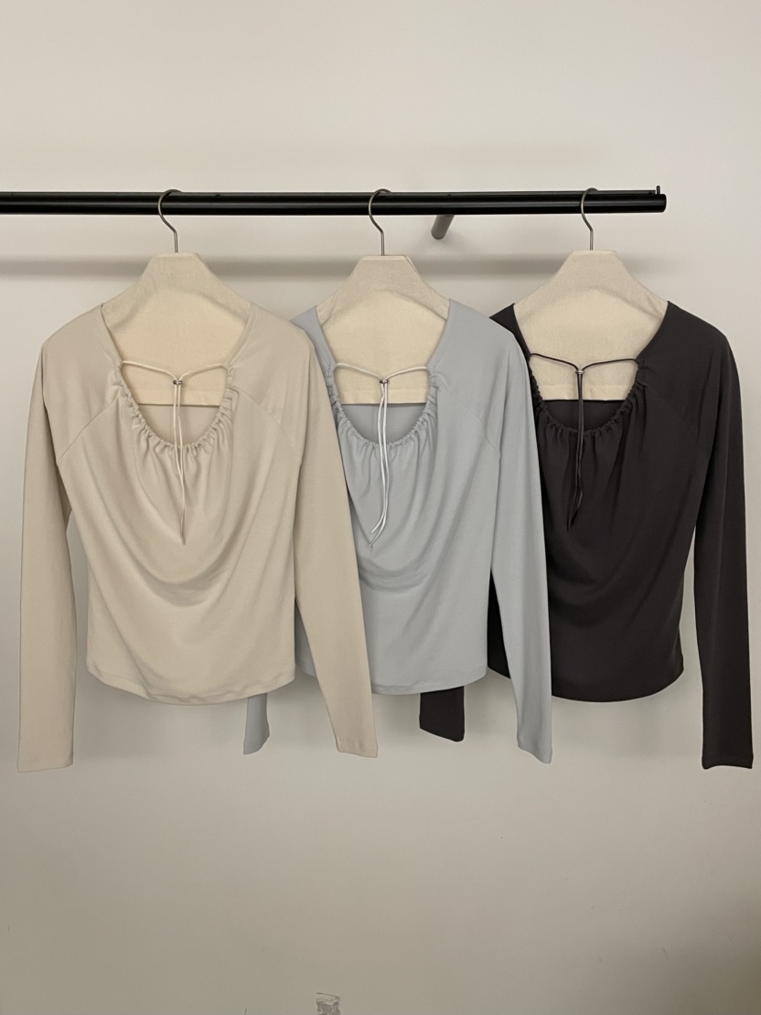 BOLD-A韓國直郵女士新品熱賣推薦時尚人氣26春夏長袖T恤U領RE BOLD長袖T恤圖色3左二色