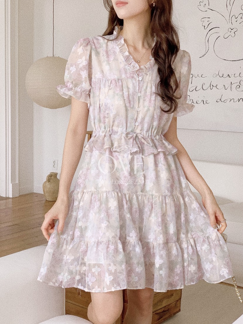 OVE韓國直郵實拍女裝新品熱賣時尚26春夏休閑推薦職業連衣裙OVE連衣裙