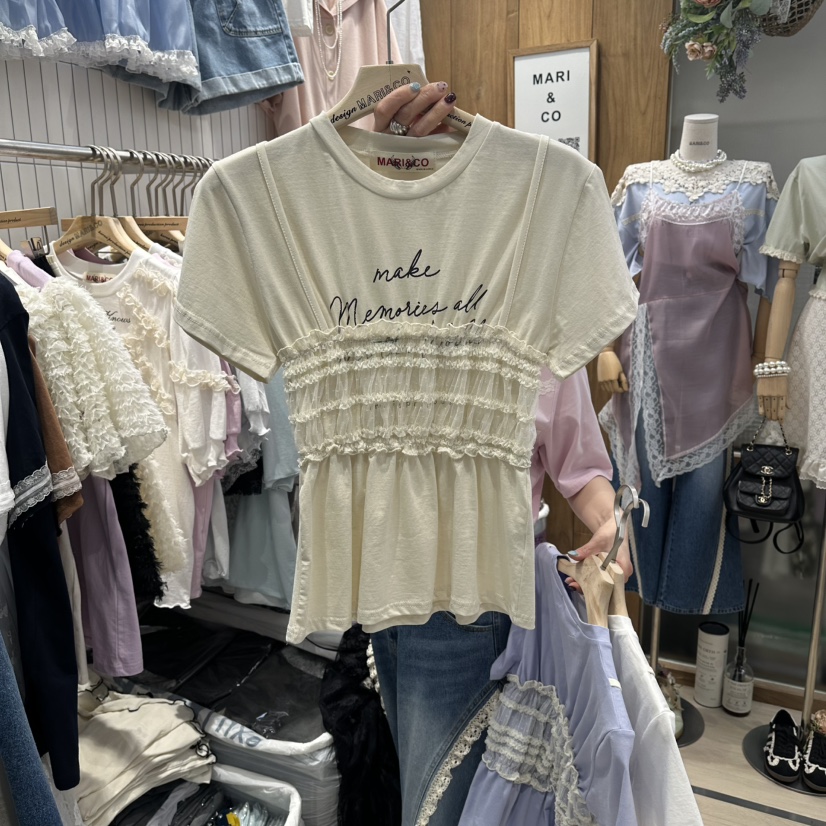 MARI CO韓國代購女裝新款時尚休閑推薦人氣職業T恤假兩件MARI COT恤圖色3