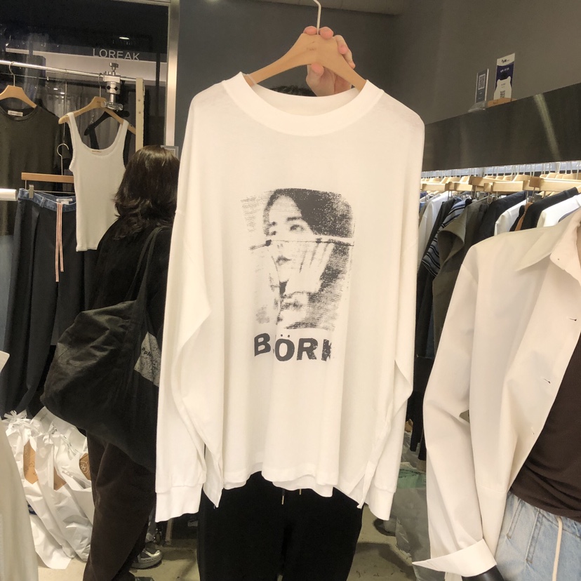 BANY ANCO韓國東大門代購女裝新款推薦時尚26春夏長袖T恤水洗BANY ANCO長袖T恤圖色1