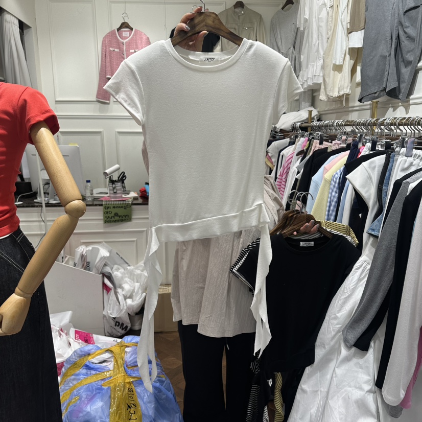 J.RITZY韓國直郵實拍女士新品人氣職業休閑熱賣T恤荷葉邊J.RITZYT恤圖色1