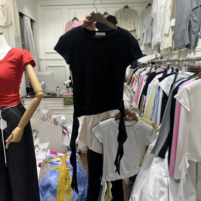 J.RITZY韓國直郵實拍女士新品人氣職業休閑熱賣T恤荷葉邊J.RITZYT恤圖色2