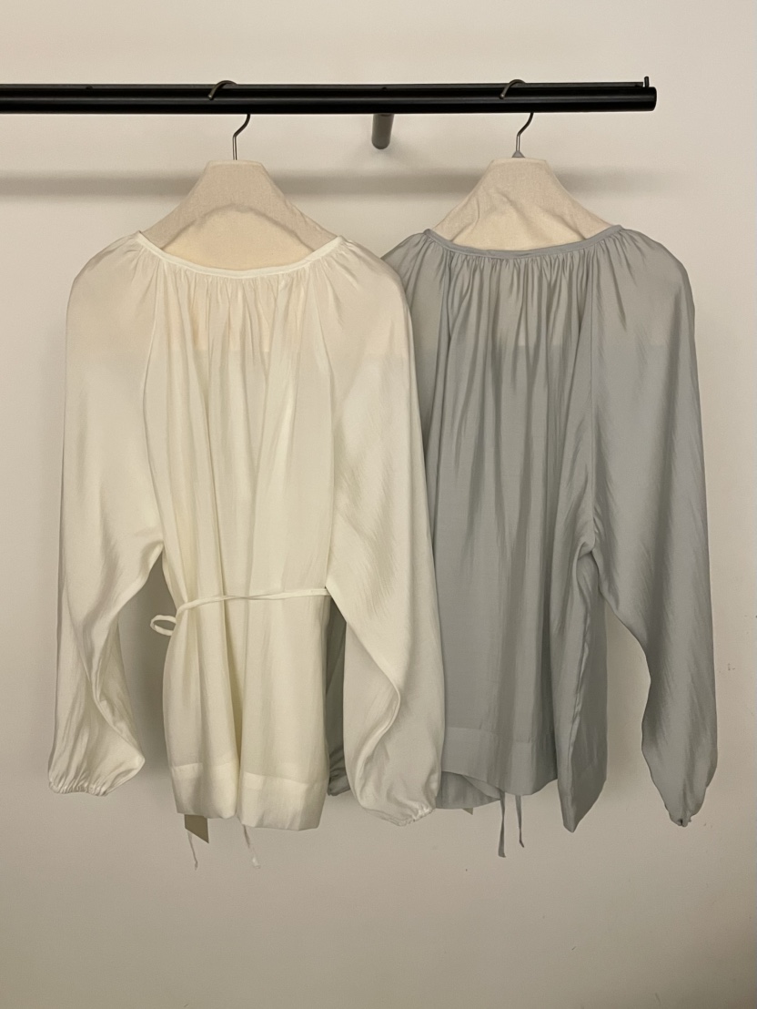 BOLD-A韓國東大門直郵女士新品時尚休閑襯衫蕾絲衫含腰繩RE BOLD襯衫/蕾絲衫