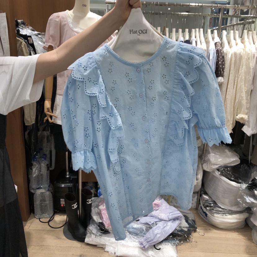OGI韓國東大門代購女裝新品時尚休閑推薦職業熱賣襯衫蕾絲衫FLat OGI襯衫/蕾絲衫圖色2