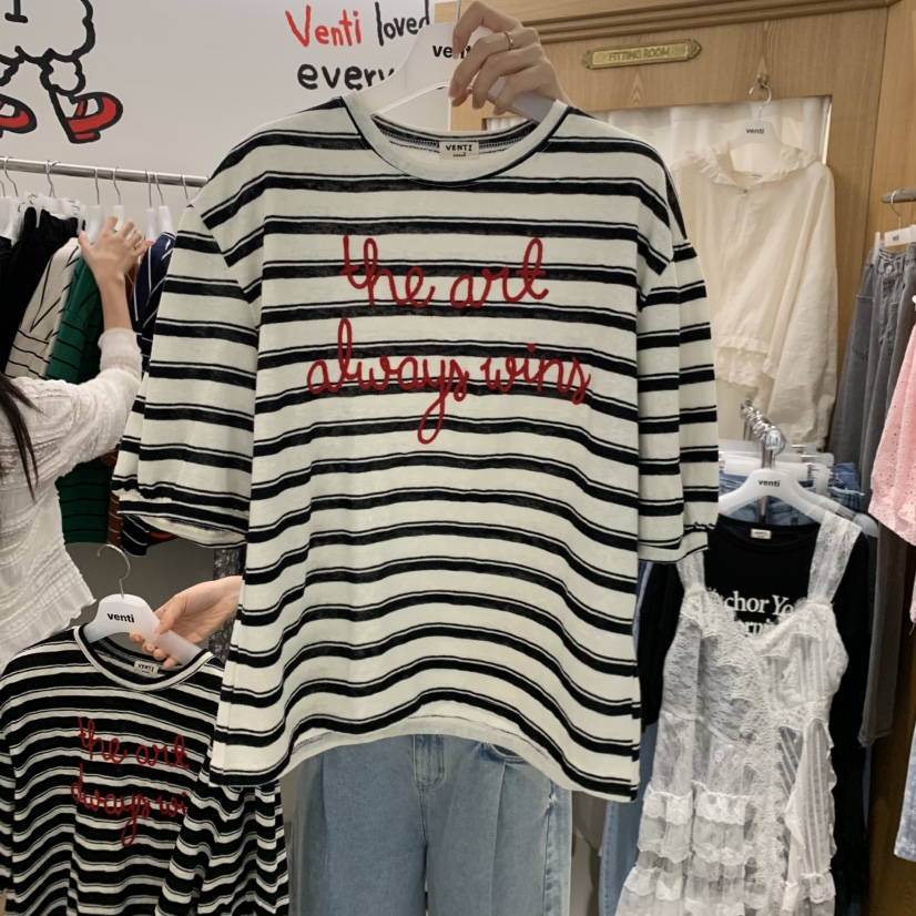 VENTI韓國直郵實拍女士新款人氣職業休閑時尚熱賣推薦T恤VENTIT恤圖色1